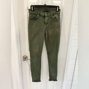 7 for all Mankind green jeans with fringe at the bottom. Size 24.